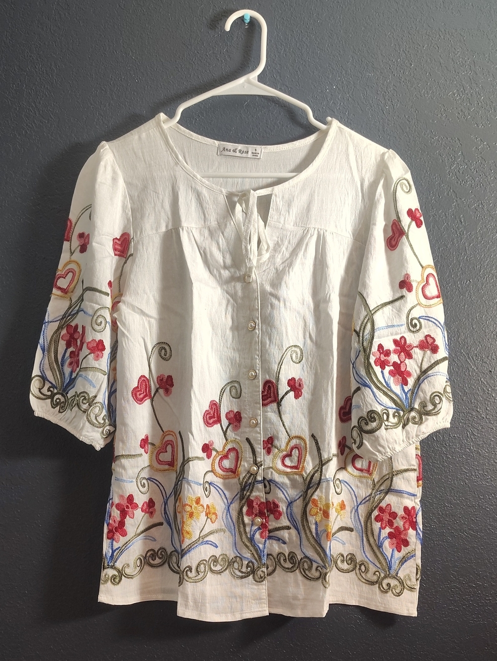 Art of Rajasthan Feminine Sophisticated White Embroidered Blouse